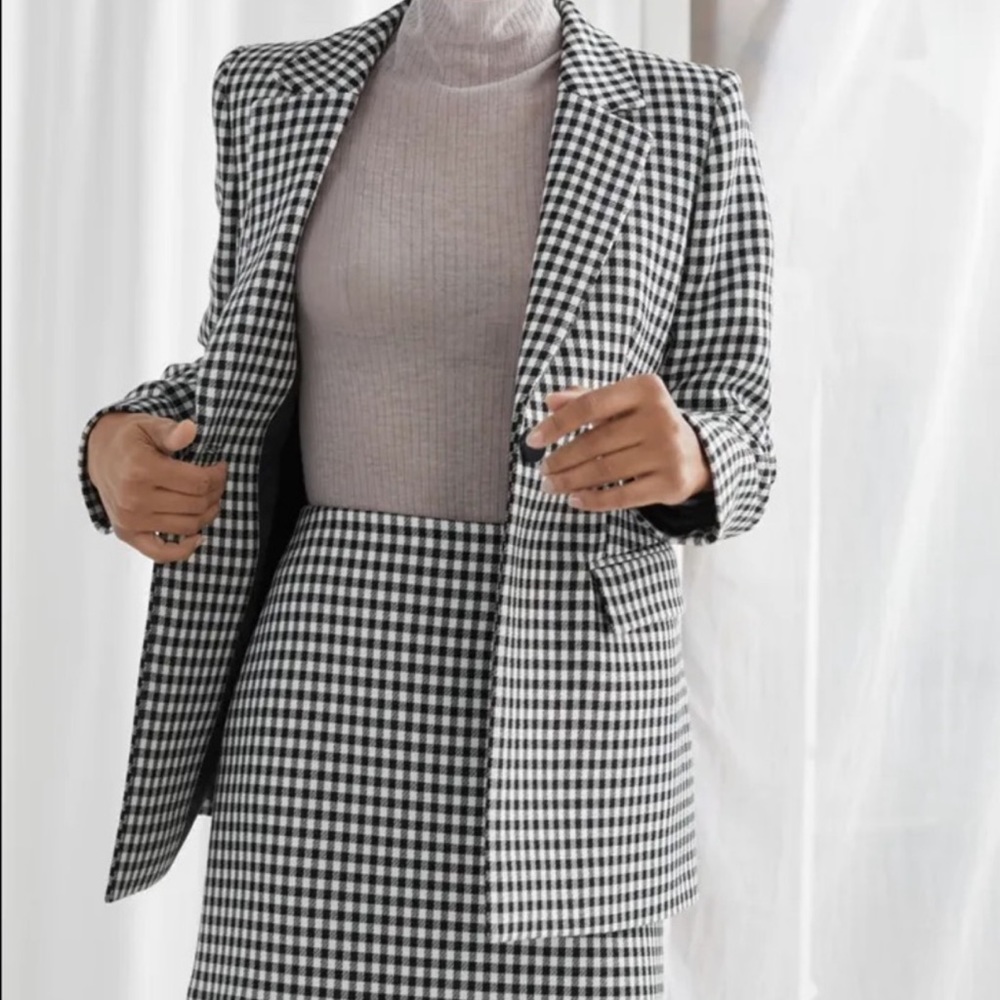 & other stories • tailored checkered gingham blazer